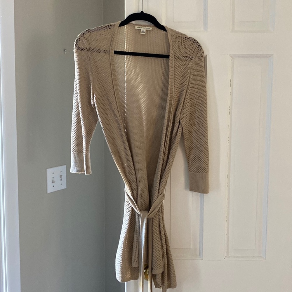 BR mesh knit cardigan sweater